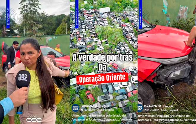 Veículo Saqueado no parqueamento da Polícia Civil do Estado do Amazonas